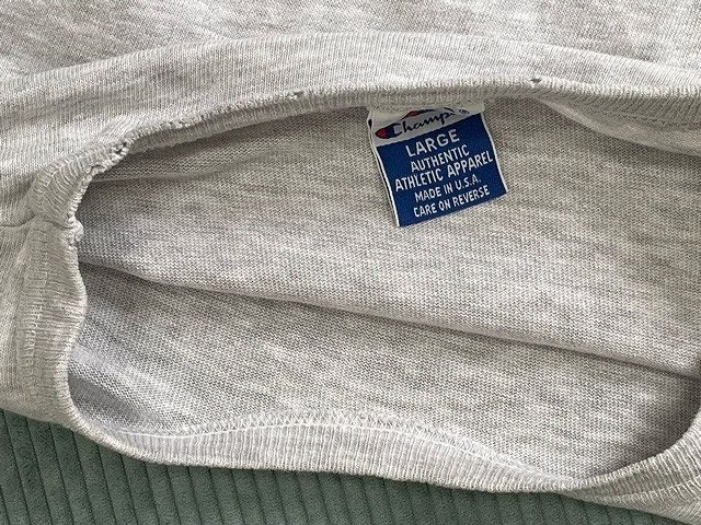 90’s 米国製 チャンピオン Champion Tシャツ バージニア大学 VIRGINIA アーチプリント 綿99 レーヨン1 杢グレー 大きめL [ta-1062]_画像8