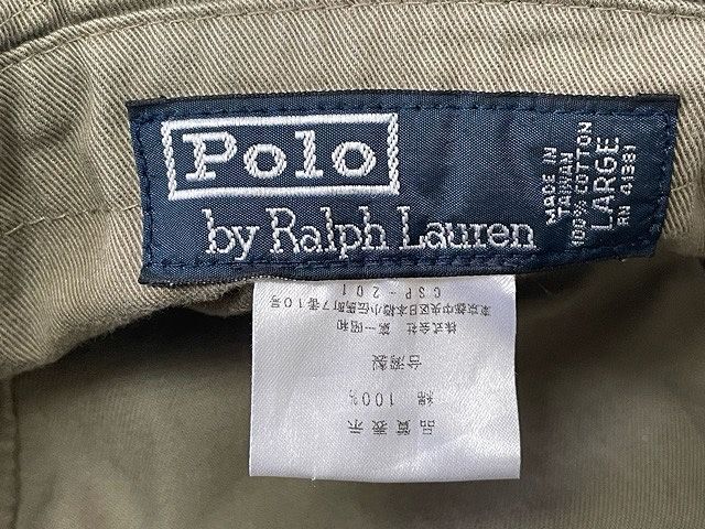 90's 台湾製 ラルフローレン Polo Ralph Lauren バケット ハット カーキ フェード オレンジポニー刺繍 L 58cm位 [ta-1067]_画像10