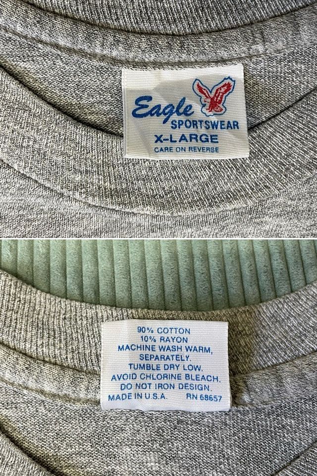 90's 米国製 イーグル Eagle SPORTSWEAR Tシャツ ウィスコンシン大学 WISCONSIN 90/10 グレー 杢 L [ta-1076]_画像5