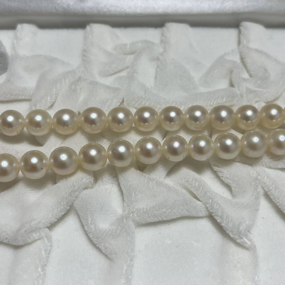 1円スタート あこや真珠 ネックレス パール 本真珠 SILVER 刻印 真珠 照り8.0-8.5mmの画像4