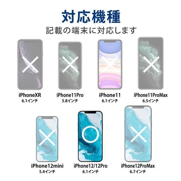 2個 エレコム iPhone 12 /12 Pro プレミアム強化ガラスフィルム ブルーライトカット フルカバー フレーム付 全面保護 高光沢 シール 046