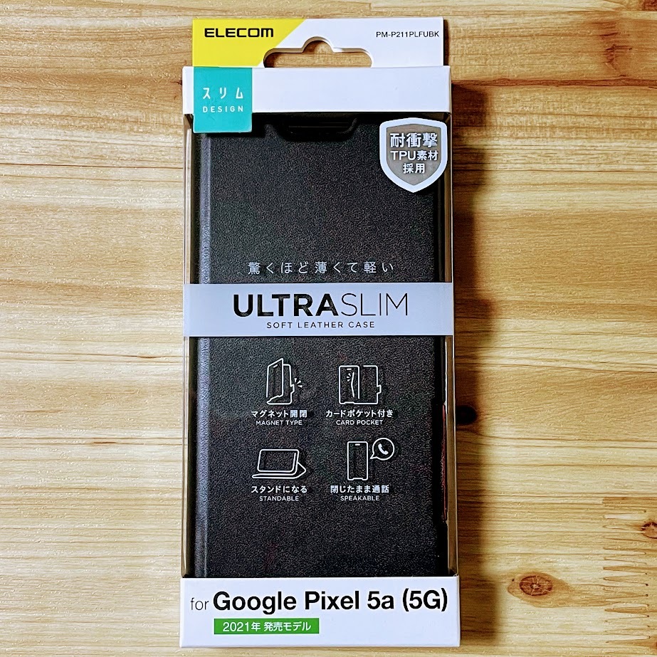 エレコム Google Pixel 5a (5G) 手帳型ケース 高級感のあるソフトレザー素材 カバー カード ブラック 薄型・超軽量 磁石付 722