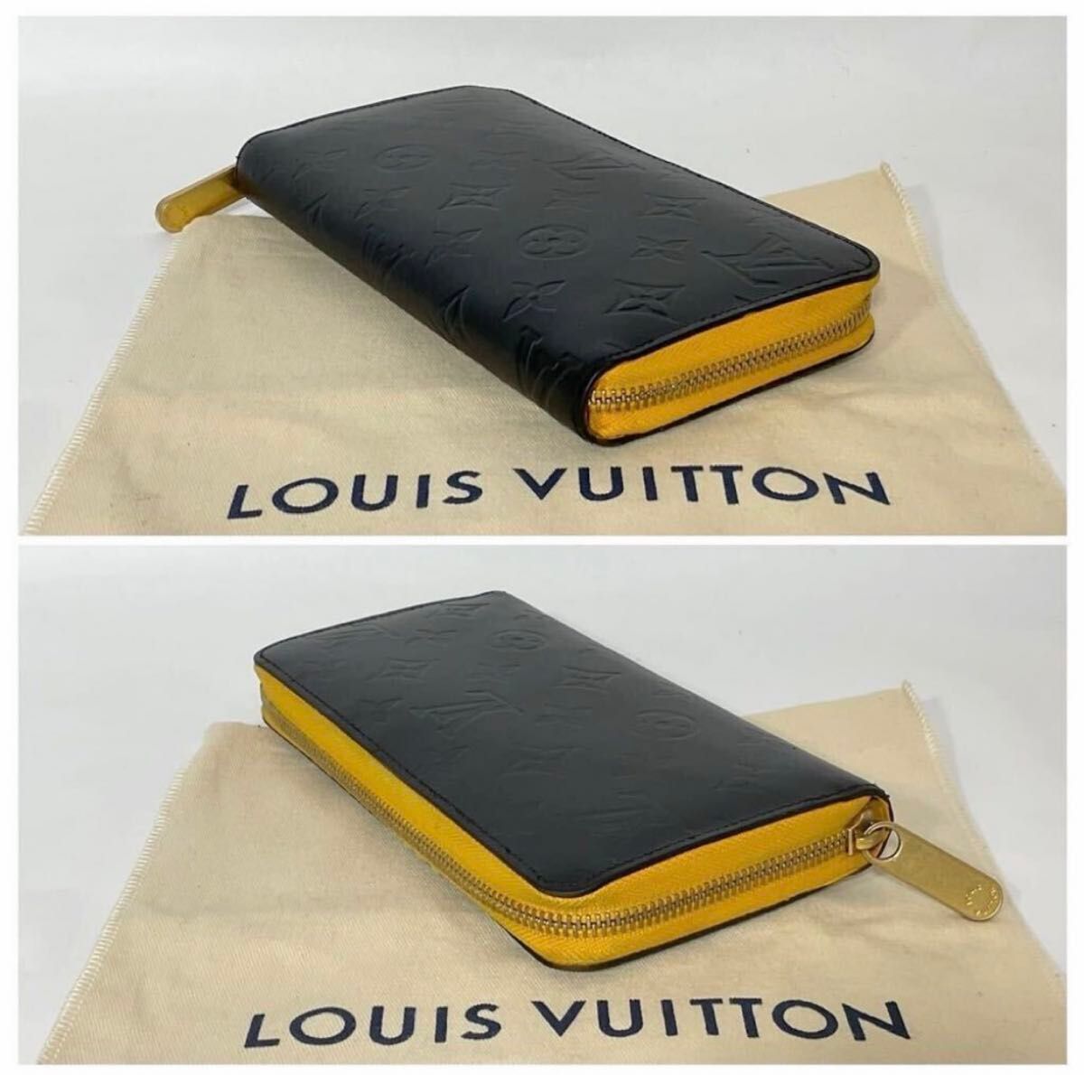 ルイヴィトン 長財布 ヴェルニ モノグラム ジッピーウォレット ラウンドファスナー マットブラック LOUIS VUITTON