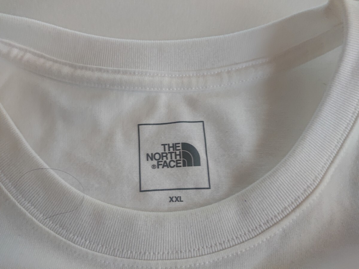 XXL THE NORTH FACEショートスリーブバックスクエアーロゴティー メンズ Tシャツ NT32144 白の画像2