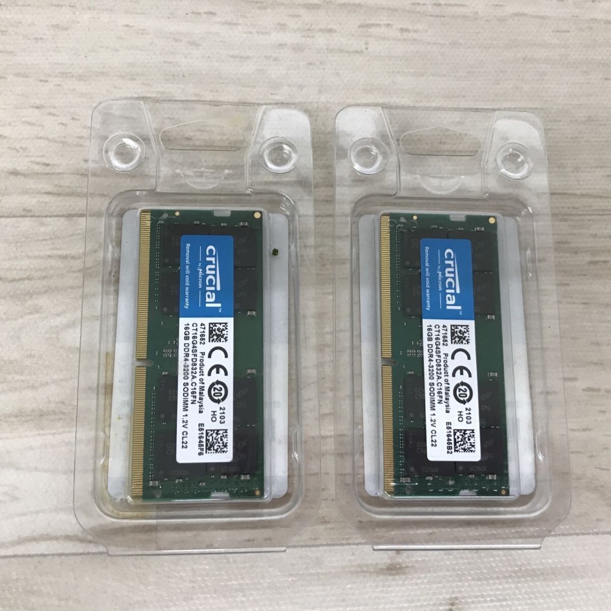  postage 185 jpy unopened goods Crucial CT16G4SFD832A DDR4-3200 PC4-25600 SODIMM 16GBx2 sheets total 32GB[C4323]