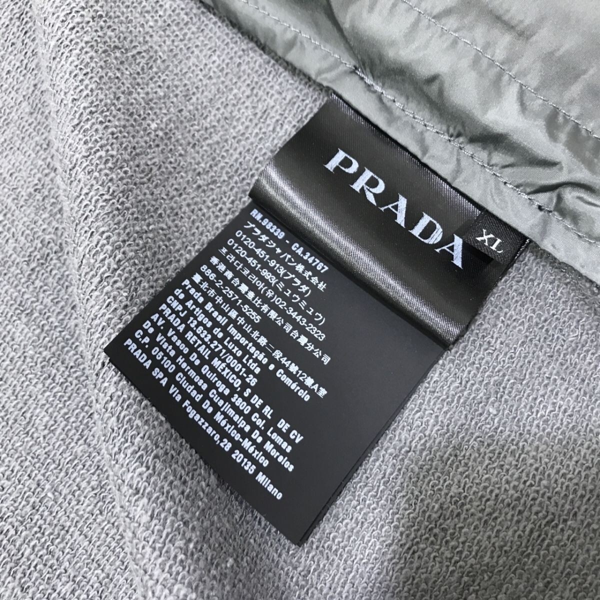 PRADA プラダ ベスト XL ナイロン ノースリーブ フード グレー[C4436]_画像7
