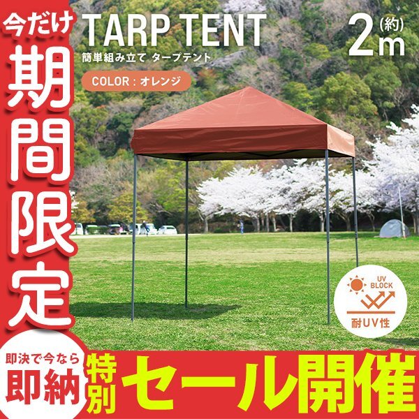 【数量限定セール】テント タープテント ワンタッチ 2m×2m 耐水 日よけ サンシェード アウトドア レジャー用品 紫外線 遠足 運動会 花見_画像1