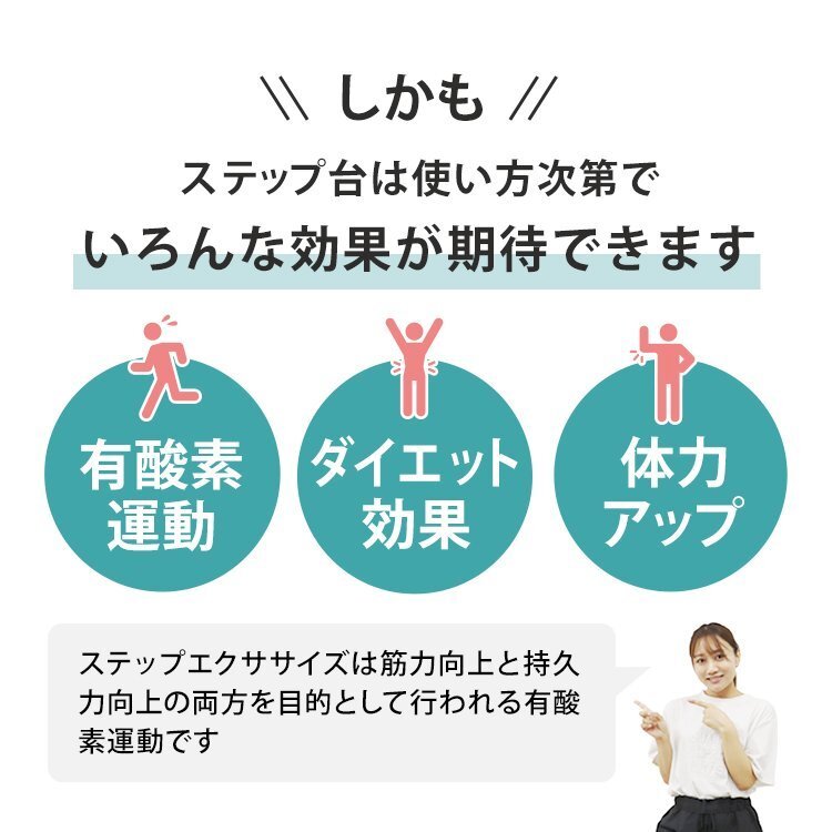 【数量限定セール】ステップ台 エクササイズ エアロビクス 踏み台 100～200mm 昇降台 高さ調節 ダイエット トレーニング_画像3