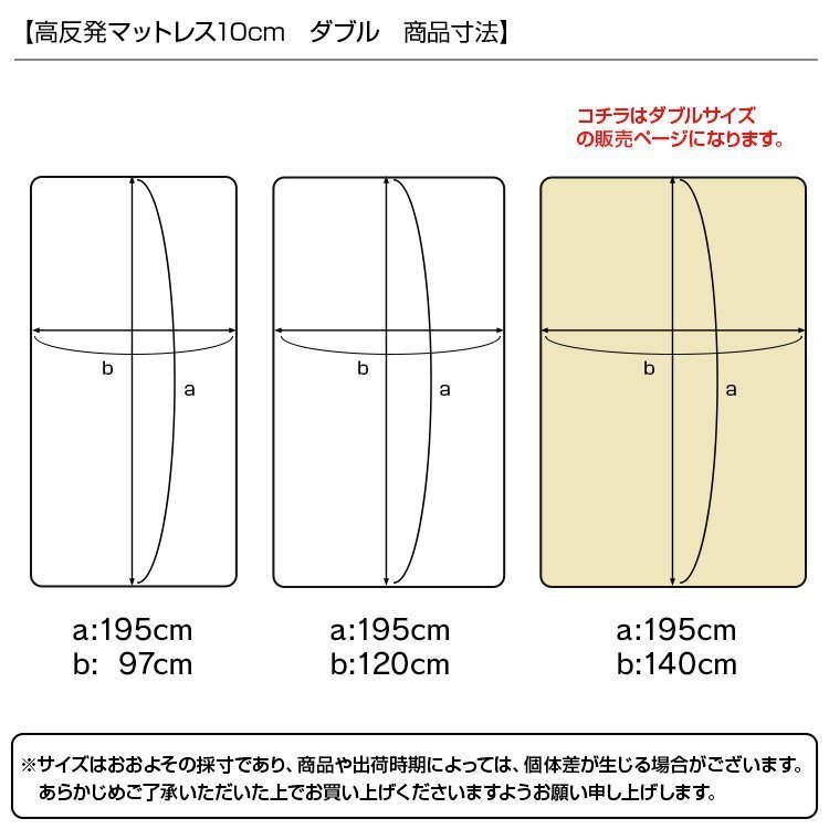 【数量限定セール】高反発 マットレス ダブル 厚さ10cm 密度30D 硬さ200N ウレタン マットレスベッド 布団 敷き布団 ブラウン 未使用_画像9