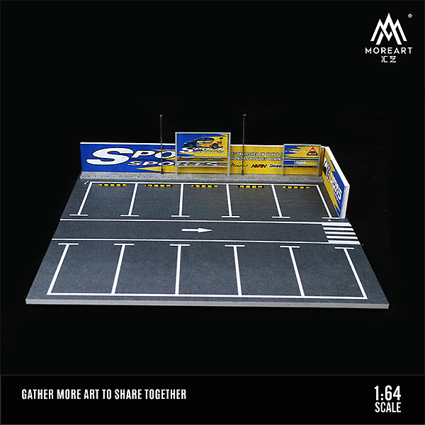 1/64　MOREART　駐車場　ジオラマ　照明付き　SPOON　SPORTS　ミニカー　模型　製作　ミニチュア●Ｇ９_画像1