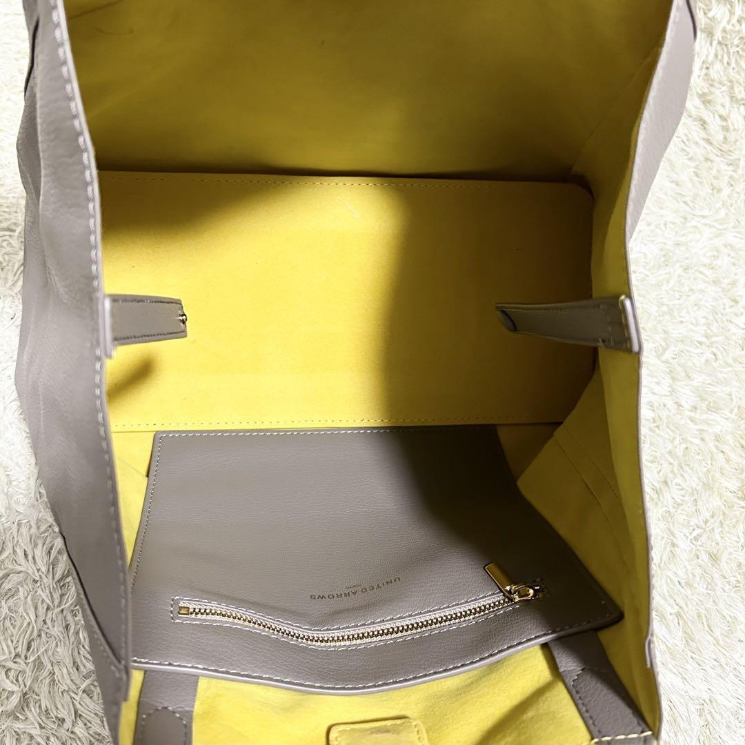 A4収納/美品 ユナイテッドアローズ UNITED ARROWS メンズ トートバッグ ビジネスバッグ ブリーフケース 肩掛け レザー 革 書類鞄 カバン_画像9