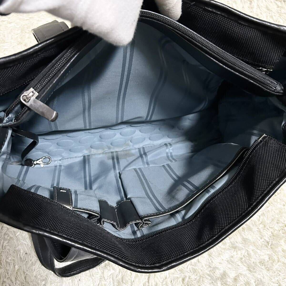 A4収納/美品 トゥミ TUMI メンズ トートバッグ ビジネスバッグ ブリーフケース 3室 肩掛け 多収納 バリスティックナイロン レザー 書類鞄_画像9