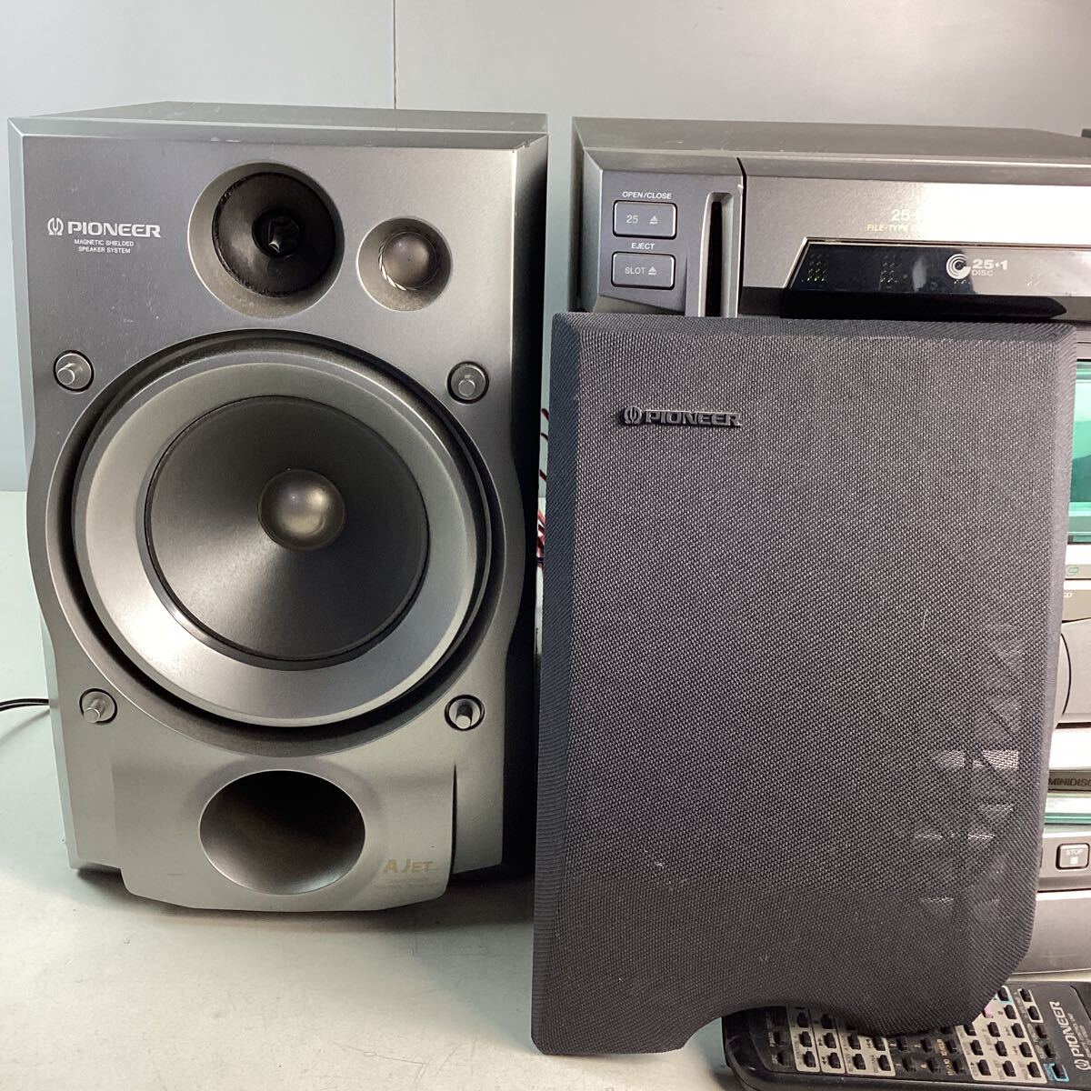 k5320 PIONEER XR-P5MD 25枚CDチェンジャー +1CDプレーヤー MD カセット テープ ラジオ パイオニア システムコンポ コンポ 動作確認済 中古_画像5