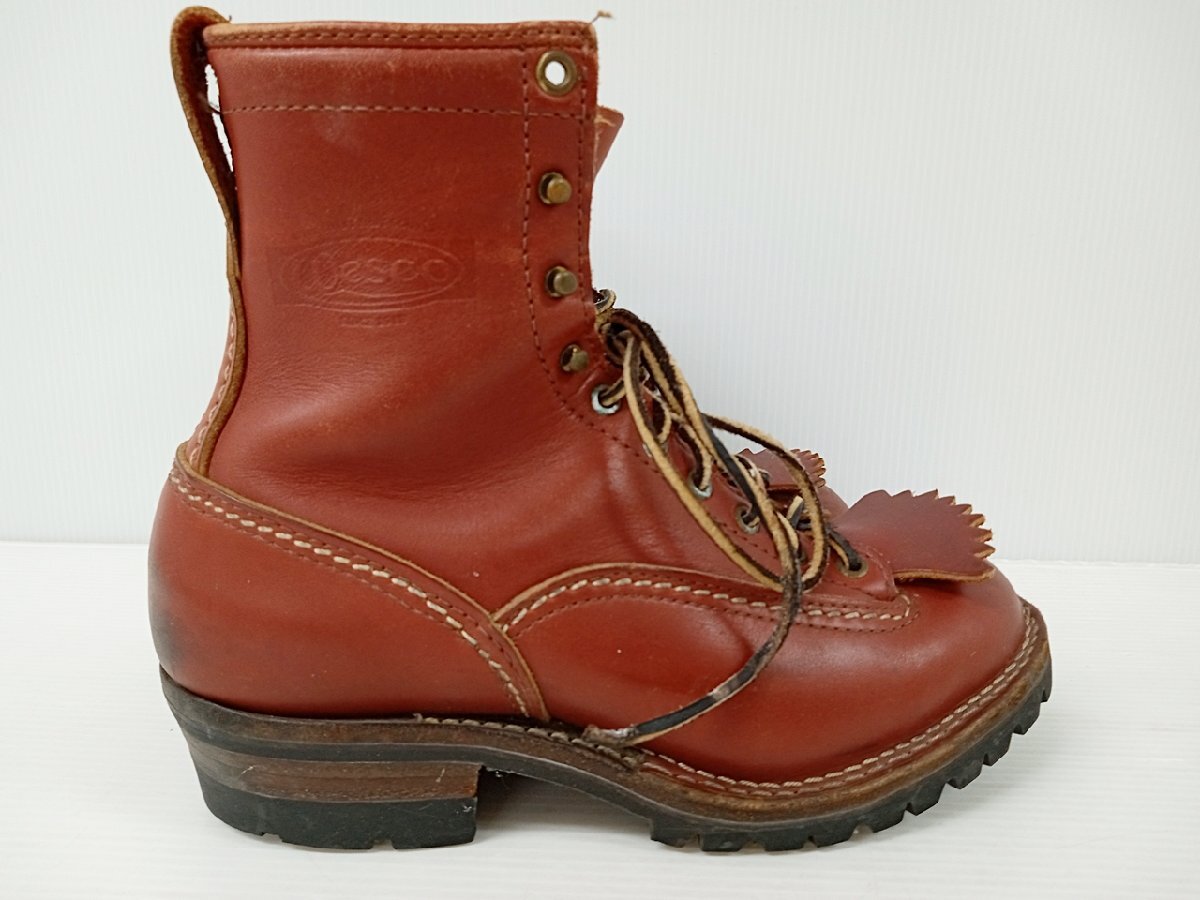 [16B-65-035-1] WESCO JOBMASTER ウエスコ ジョブマスター ブーツ US8 レッドウッド　_画像2