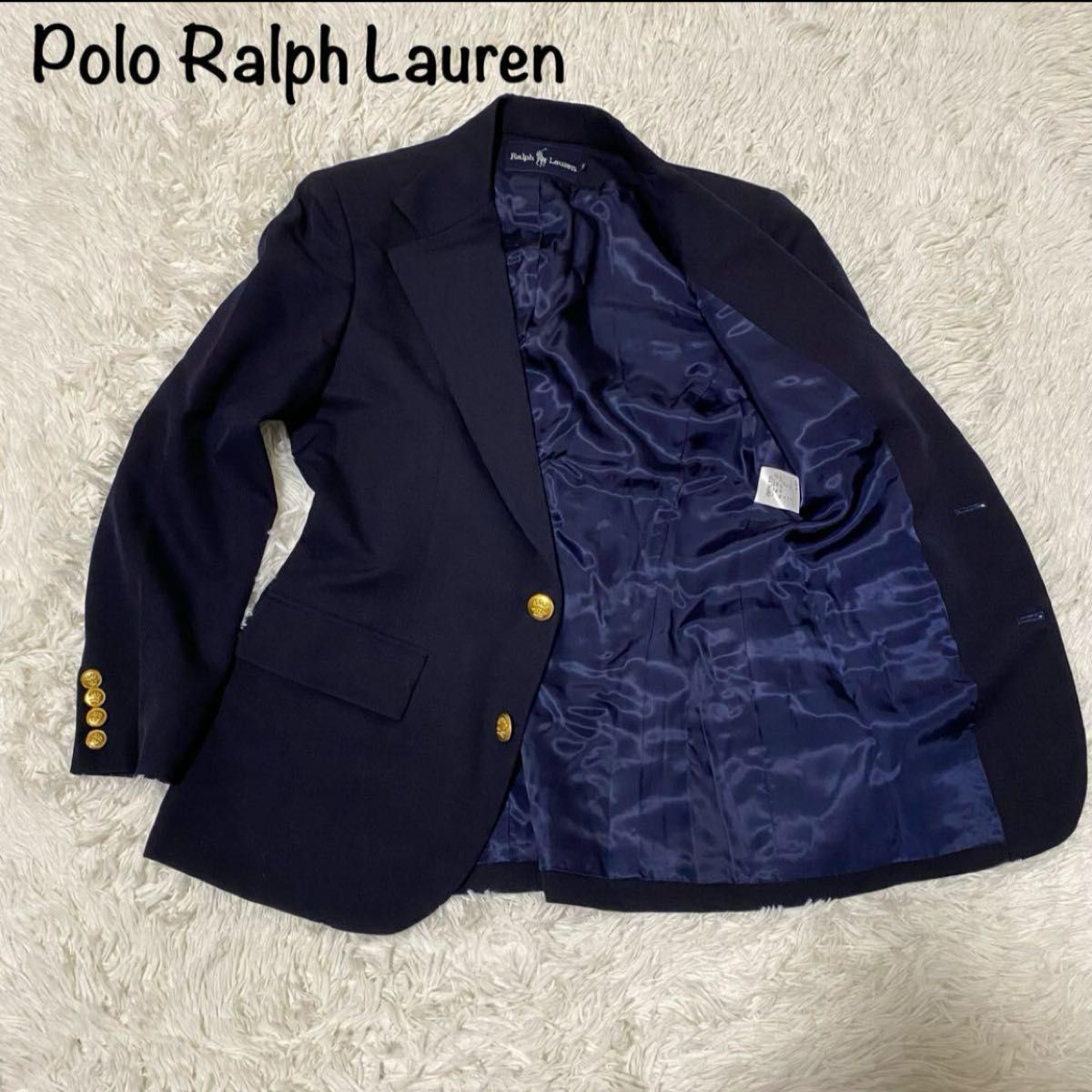 【美品】PoloRalphLauren サイズ9 紺ブレ テーラード 金ボタン テーラードジャケット ブレザー