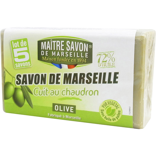 【即納】サボン・ド・マルセイユ オリーブ 100g×5個パック マルセイユ石鹸 100％天然植物成分 乾燥肌 メートル・サボン・ド・マルセイユ_画像1
