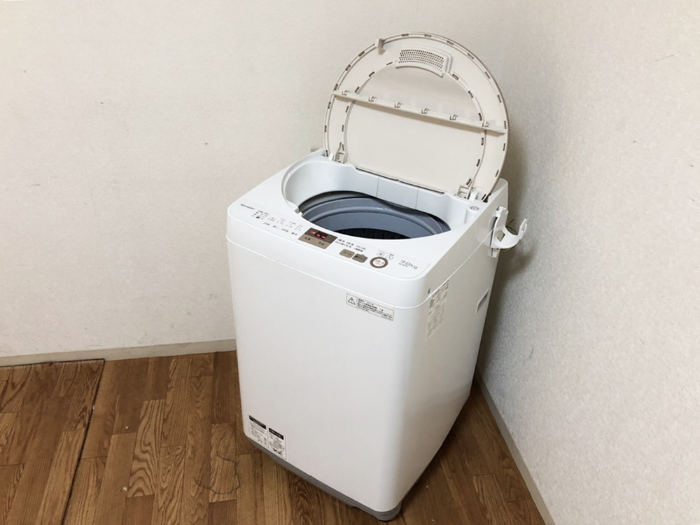 シャープ全自動洗濯機ES-GE7A-Nゴールド系7.0kg上開き　高濃度洗浄・ドルフィンパルAg+　給水ホースふろ水ポンプ付き　洗浄/動作確認済み_画像5