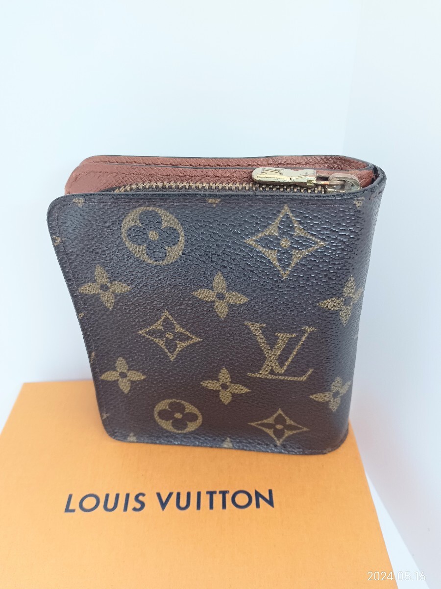 LOUIS VUITTON モノグラム コンパクトジップ 二つ折り財布 ラウンドファスナーM61667_画像2