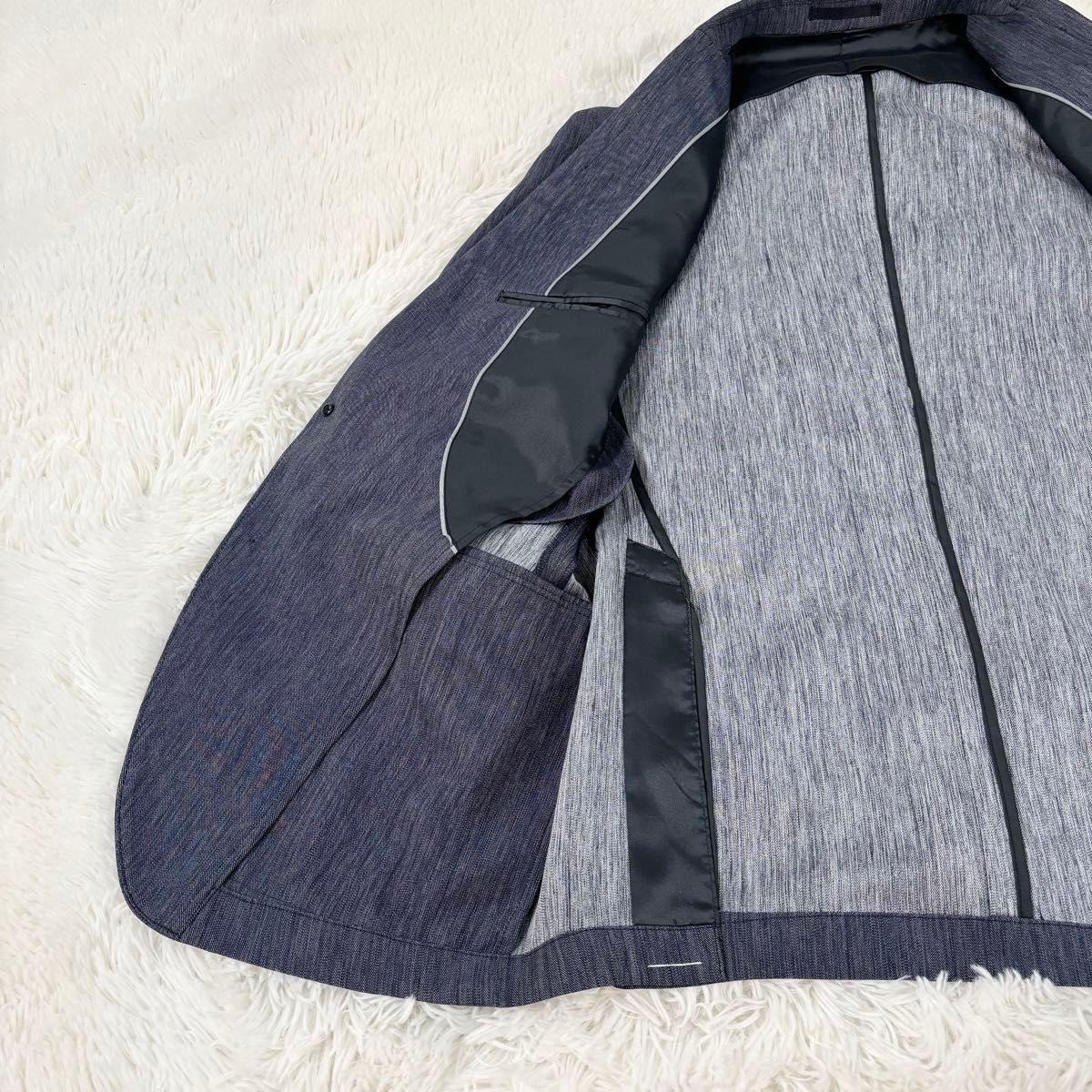 スーツ ストレッチ 洗える 軽量 セットアップ メンズスーツ Lサイズ 青 フォーマルスーツ ベーシックスタイル ネイビー