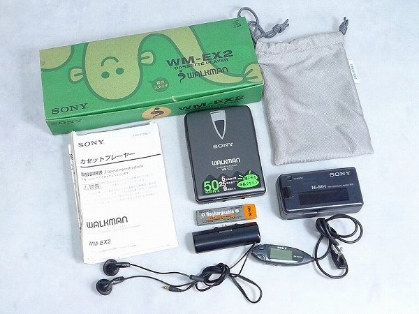 Y601506*5A▲SONY/ソニーCASSETTE PLAYER/カセットプレイヤーWALKMAN/ウォークマンWM-EX2箱付・昭和レトロ_下記の画像・説明も必ずご覧下さい。