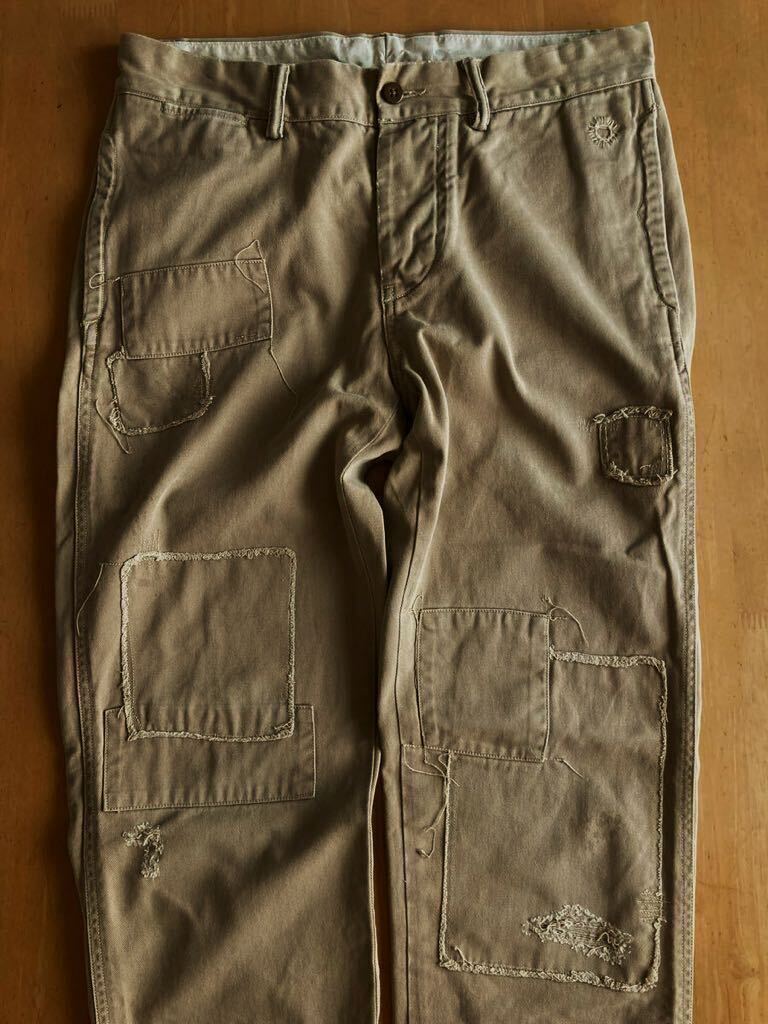 . произведение Polo Ralph Lauren лоскутное шитье G1 поле chino32/32 все . период. замечательная вещь RRL брюки Vintage 