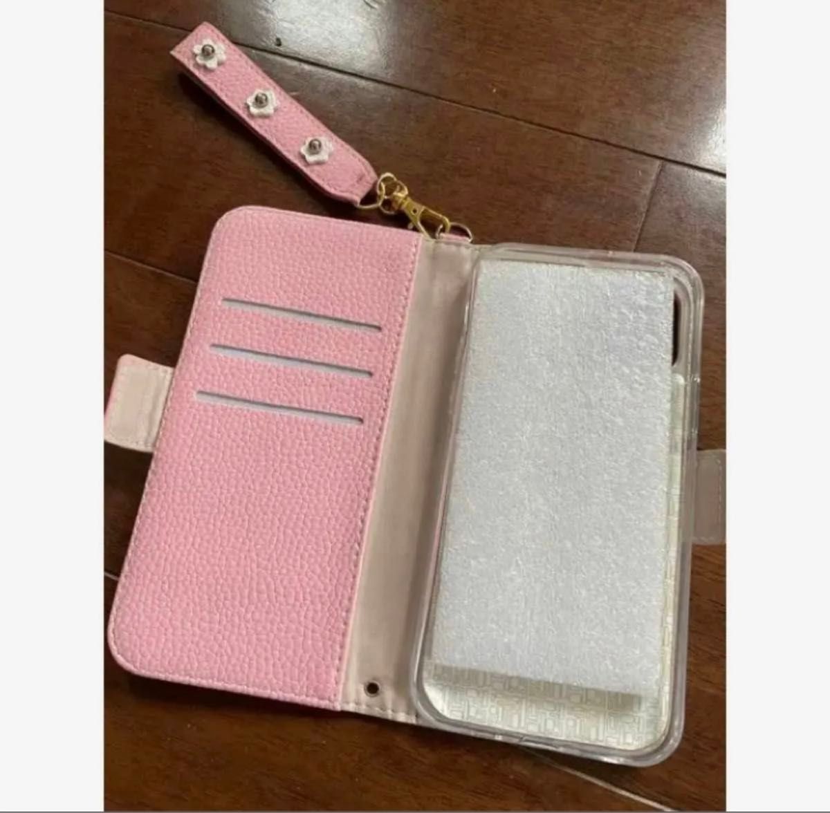 iPhone14 手帳型ケース  ディジー  カード収納  可愛い　桜　バステルフラワー　オシャレ　ピンク