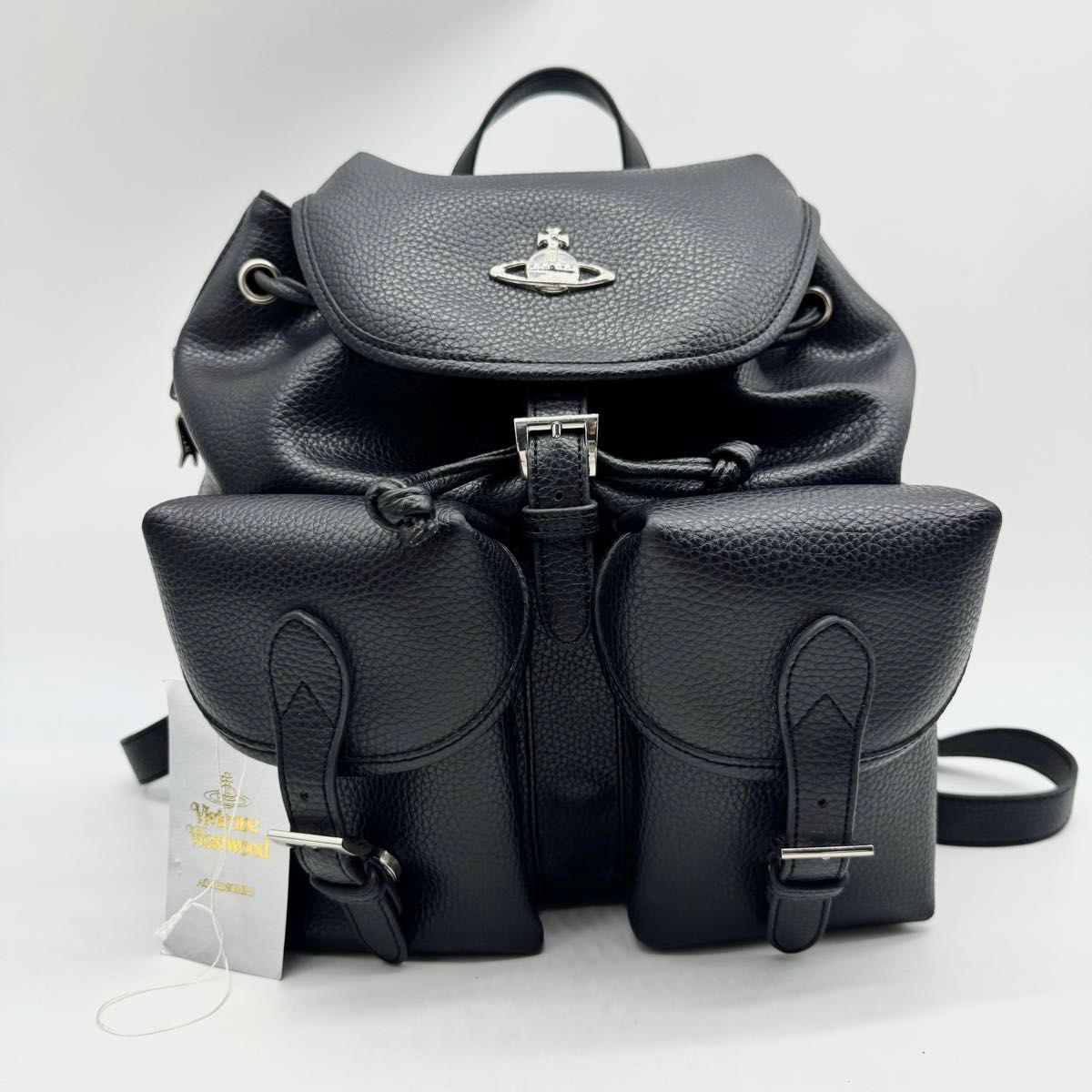 ★vivienne westwood★オーブロゴ レザー バックパック 男女兼用 超美品・タグ付き】vivienne westwood ヴィヴィアンウエスト