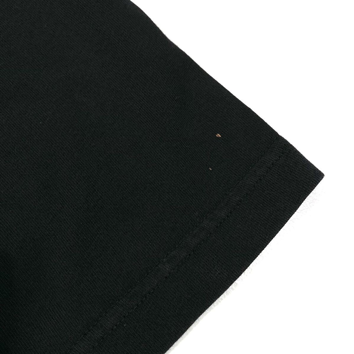 adidas(アディダス)半袖Tシャツ トレフォイル 刺繍ロゴ メンズL ブラック_画像6