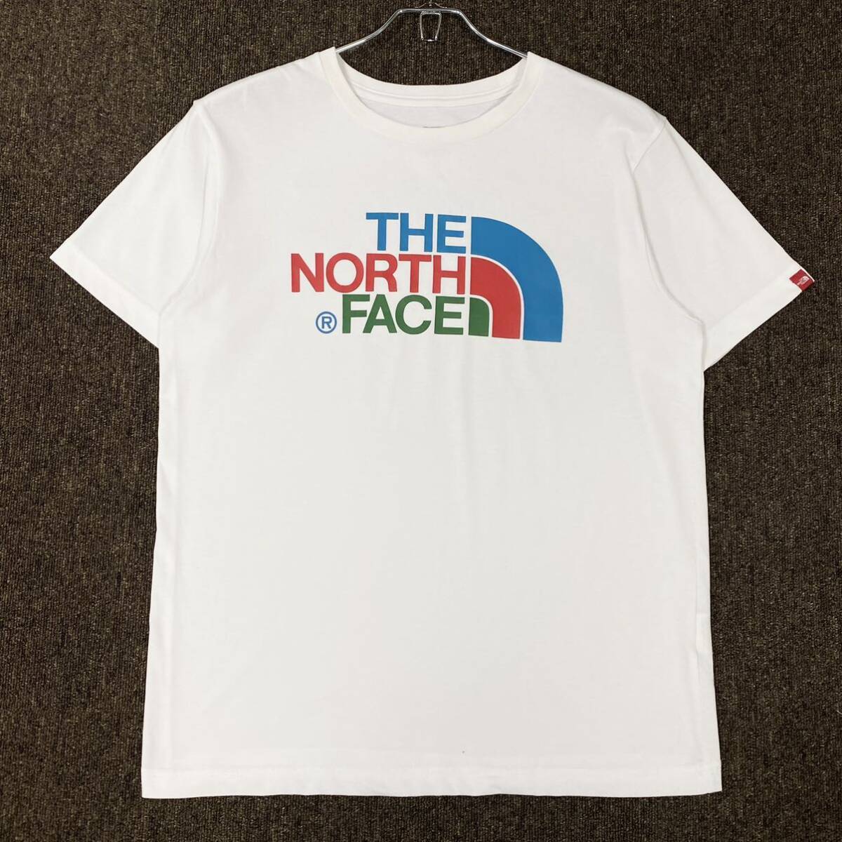 THE NORTH FACE(ザ ノースフェイス)半袖Tシャツ プリントロゴ メンズL ホワイトの画像1