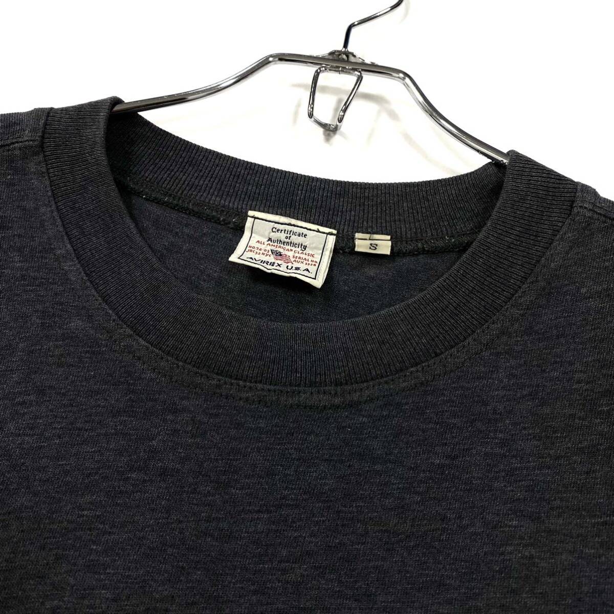 AVIREX(アヴィレックス)半袖Tシャツ ポケットT ワッペンロゴ メンズS グレー系_画像4