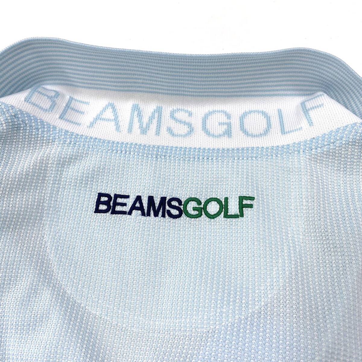 BEAMS GOLF(ビームスゴルフ)半袖ポロシャツ ワッペンロゴ メンズXL ライトブルー系_画像6