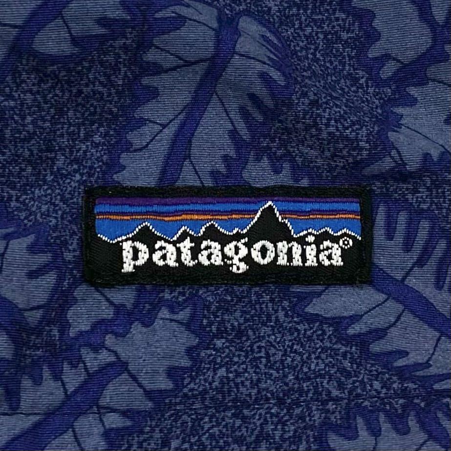 90's〜00's ジャマイカ製 patagonia/パタゴニア ショートパンツ メッシュインナー付き メンズL ネイビーブルー リーフ柄 STYLEナンバー入りの画像4