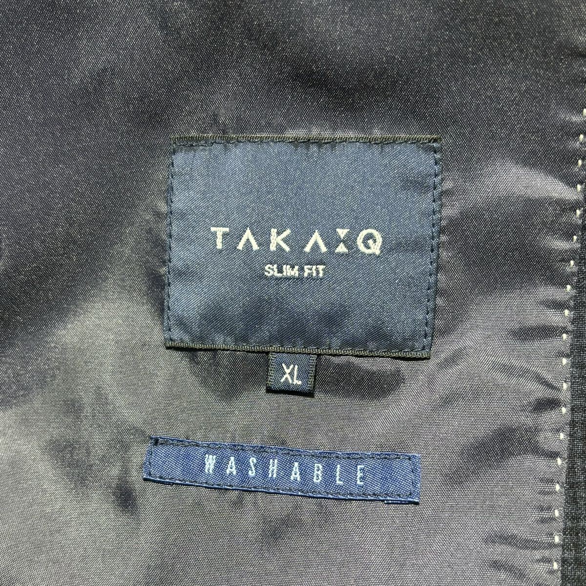タカキュー　テーラードジャケット 春夏用　アンコンジャケット XLサイズ　紺_画像5