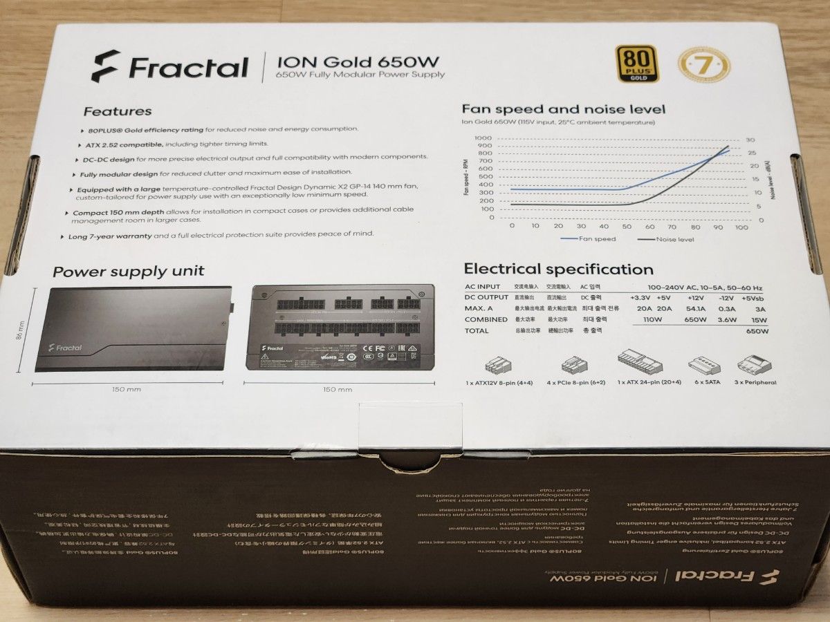 【極美品】Fractal Design ION Gold 650W 80PLUS Gold FD-P-IA2G-650 動作確認済