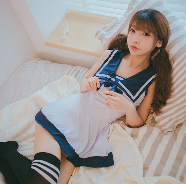 n512　超セクシー 誘惑 学生服風 セーラー服　ワンピース　制服 コスチューム コスプレ衣装 ナイトウェア ミニスカート_画像6