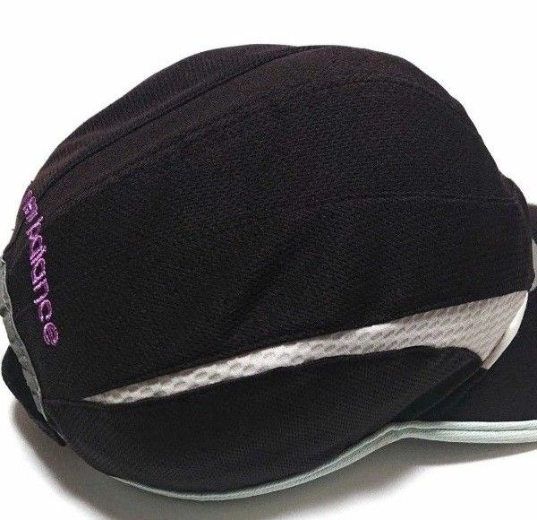 ニューバランス new balance メッシュ キャップ ブラック パープル ロゴ レディース ピンクリボン 帽子