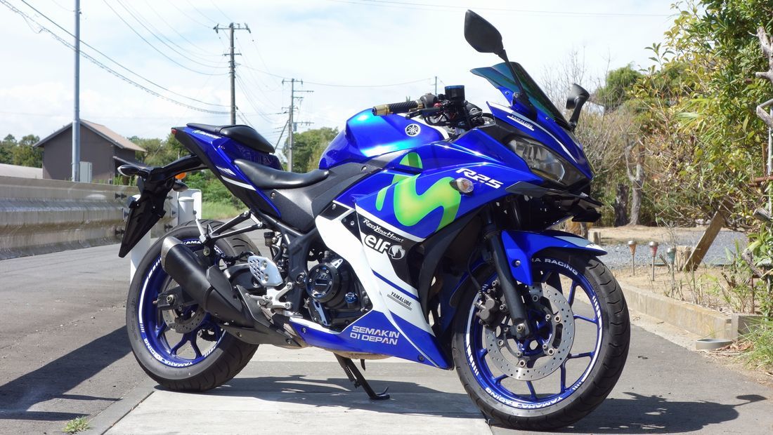 打倒CBR GSX RG10J型 Movistar Yamaha MotoGP仕様 YZF-R25 Fウイング 社外スクリ-ン USB等カスタム多数 消耗品OK 絶好調綺麗 茨城県神栖市!_画像1