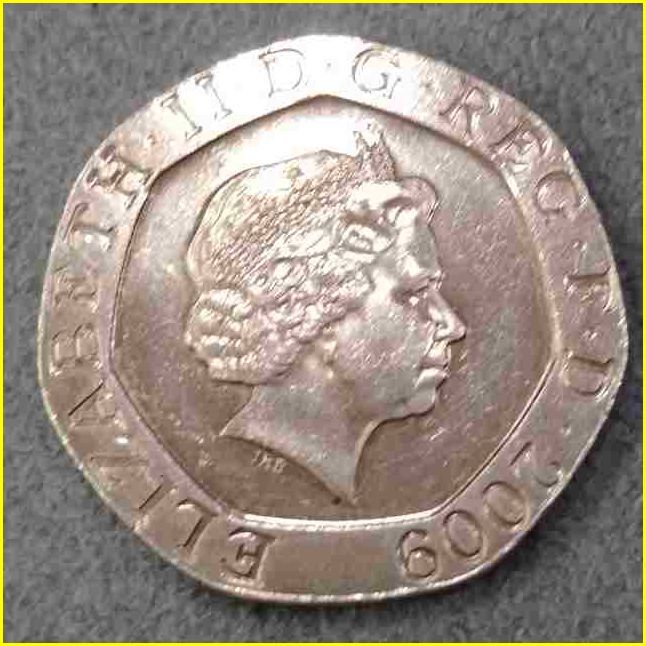 【イギリス 20ペンス 硬貨/2009年】 TWENTY PENCE/エリザベス2世/コインの画像4
