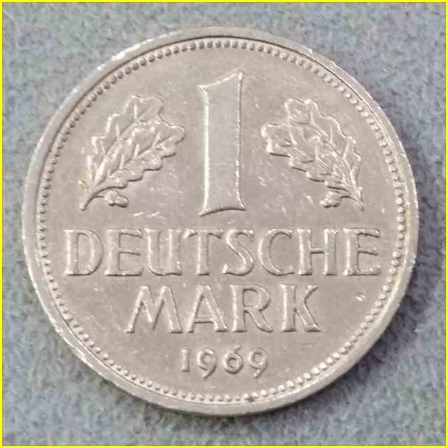 【ドイツ 1マルク 硬貨/1969年】 1 MARK/イーグル/旧硬貨 /西ドイツ/コイン/古銭_画像2