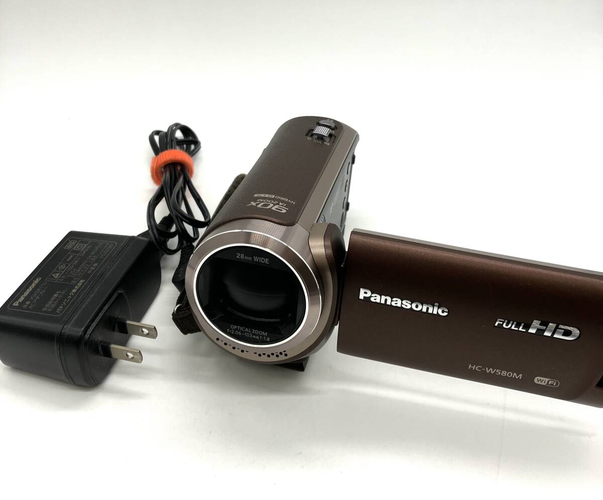 【13298】Panasonic パナソニック デジタルハイビジョンビデオカメラ HC-W580M ブラウン ACアダプター付き_画像1
