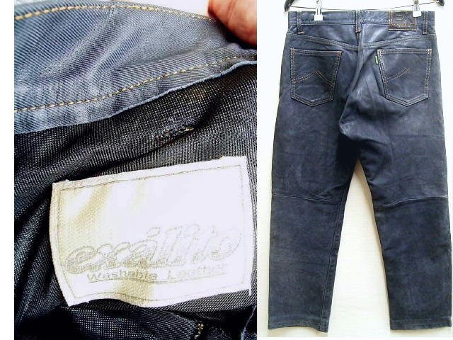 即決[W33]KUSHITANI EXPLORER JEANS エクスプローラージーンズ クシタニ 牛革 レザーパンツ■R444_画像2