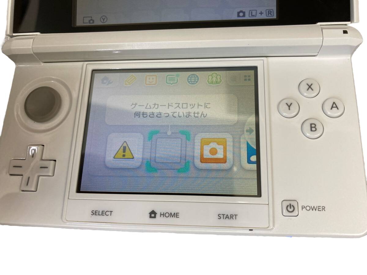 【1円 ジャンク】動作確認済み 訳アリ 任天堂/Nintendo 3DS ホワイト 本体 ソフト2本付き CTR-001の画像5