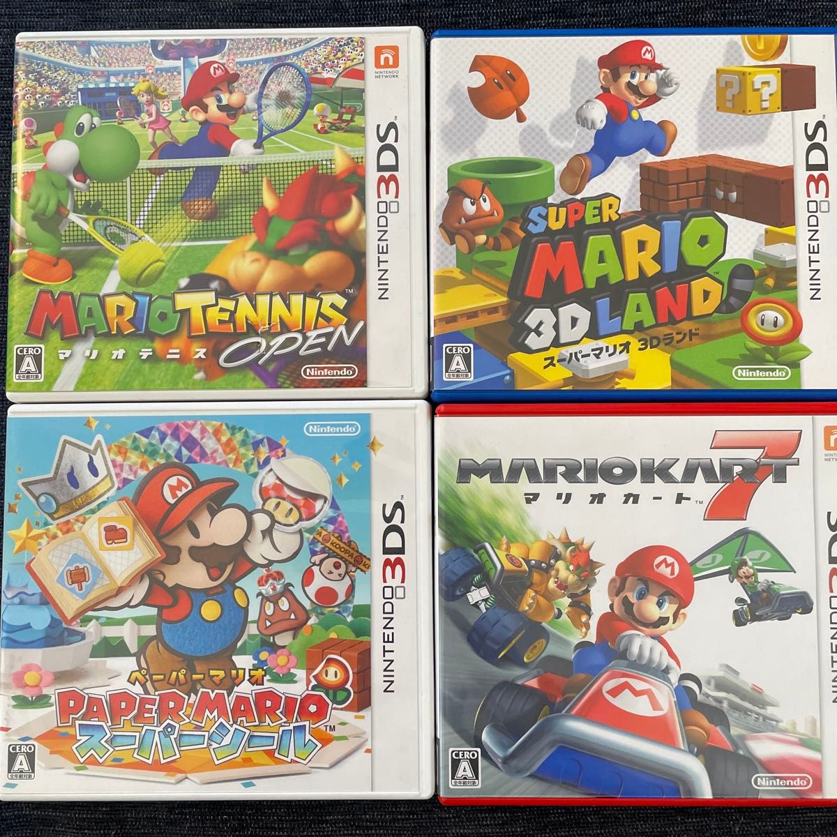 3DS マリオカート7 スーパーマリオ3D マリオテニス ペーパーマリオスーパーシール