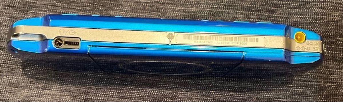 PSP3000本体動作品充電バッテリー付電池パックメモリースティックソフト付ブルー青 バッテリーパックソニー