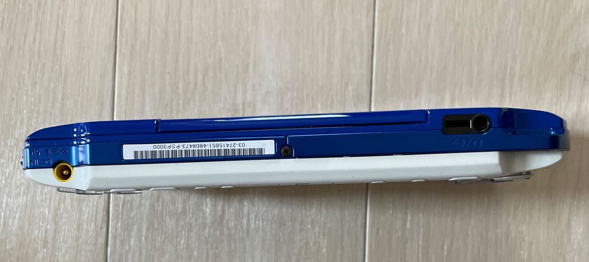 PSP3000本体動作品充電アダプタ付バッテリーパックメモリースティックソフト付ブルーホワイト白青 プレイステーション ポータブル