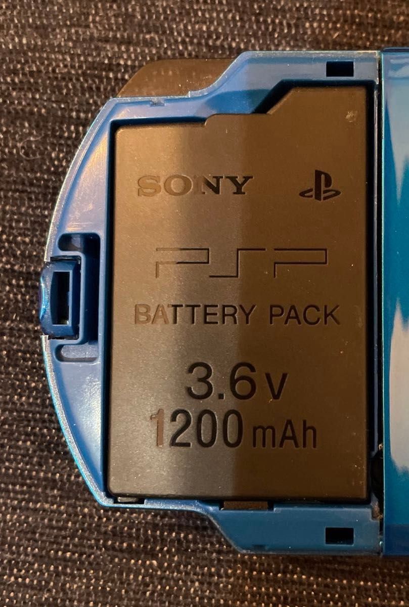 PSP3000本体動作品充電バッテリー付電池パックメモリースティックソフト付ブルー青 バッテリーパックソニー