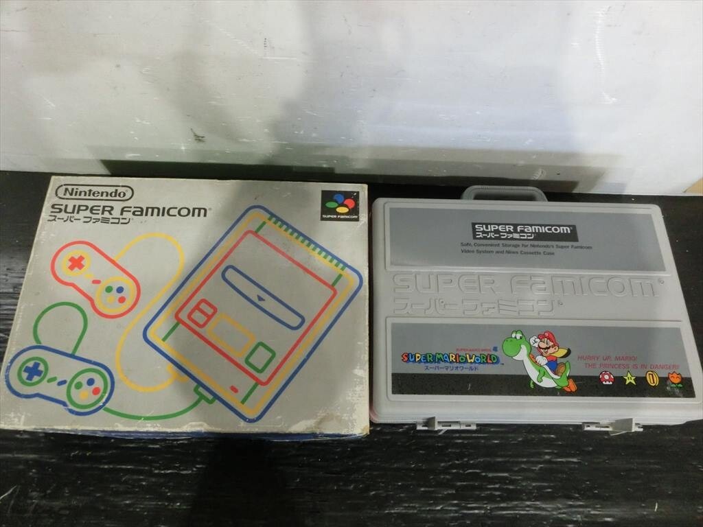 T[G4-26][140 size ] Nintendo Super Famicom body set & storage case / game machine / nintendo / junk treatment /* scratch * dirt have 