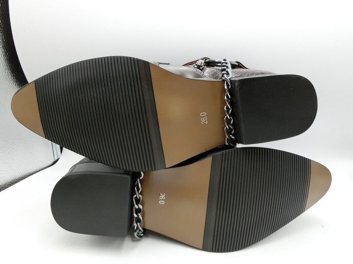 T[.4-19][100 size ] beautiful goods /Zeeno Gino fake leather dark brown western boots /ZE6001/ men's 26.0cm