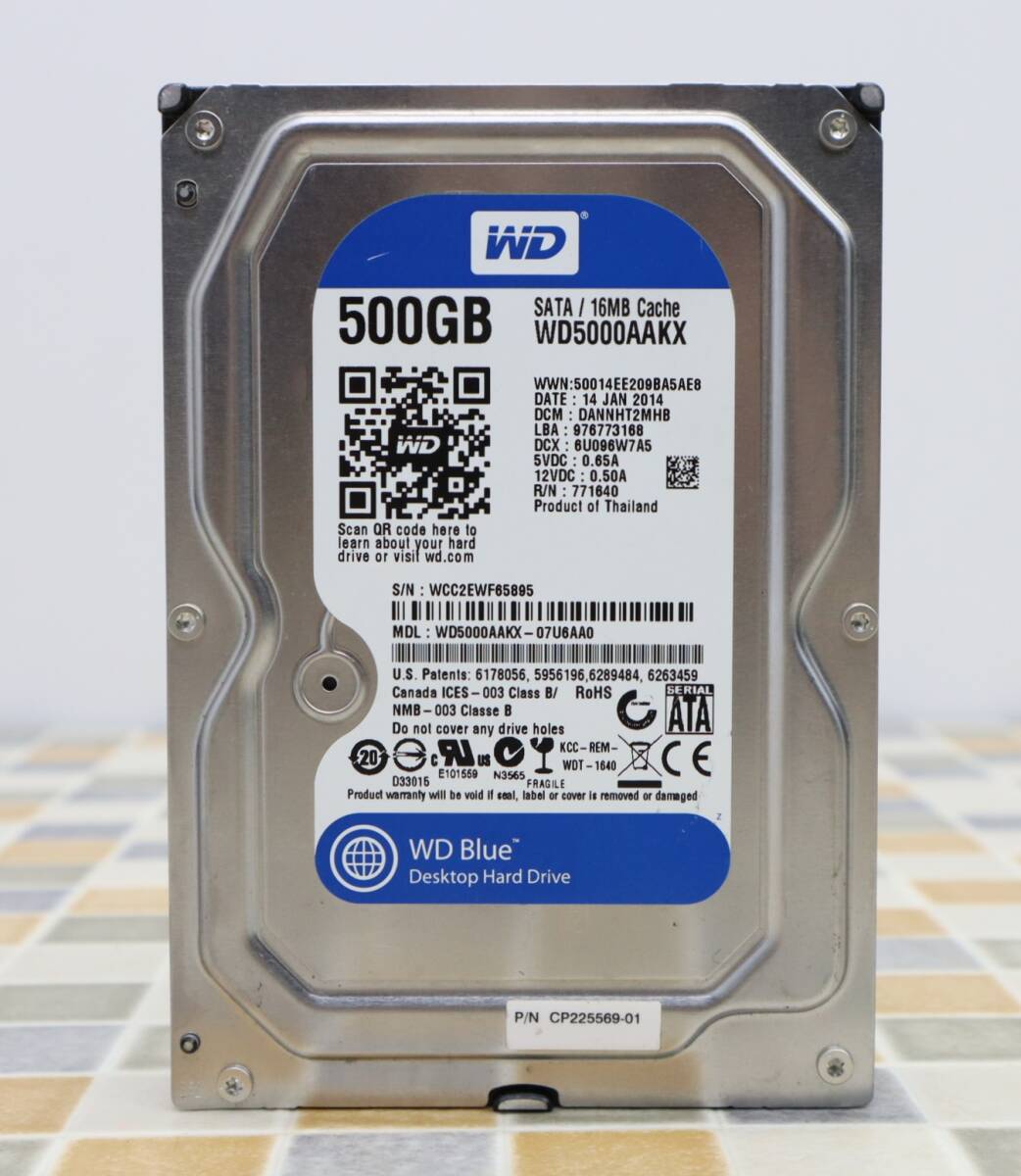 ∨ 中古【 500GB 】｜SATA 内蔵型 3.5インチ ハードディスク｜Western Digital WD5000AAKX ｜フォーマット済 HDD ■N8380_画像1