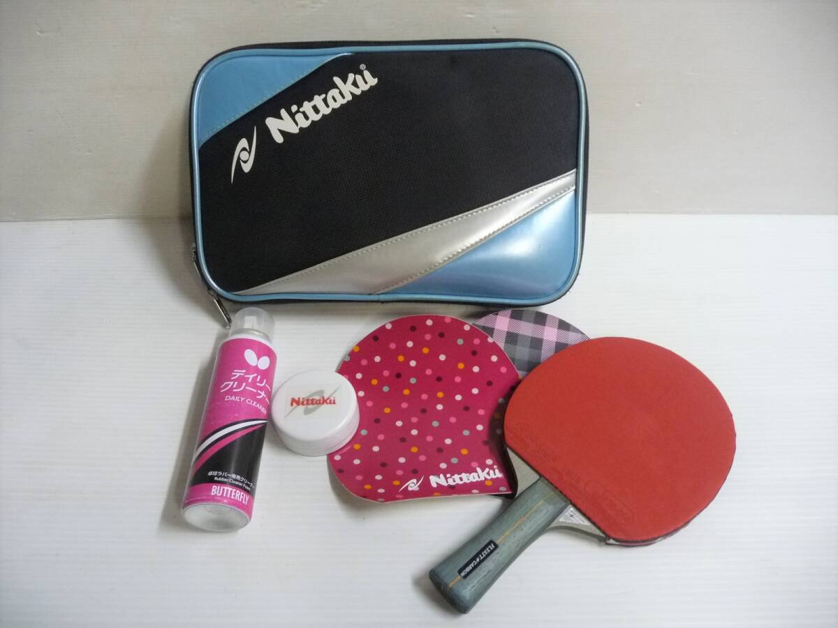 # beautiful goods Nittakunitak ping-pong racket she-k hand FLYATT CARBON fly at carbon case attaching #